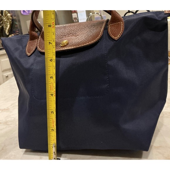 Longchamp Navy Blue Small Handle Tote Bag Purse Handbag Designer - Picture 3 of 12